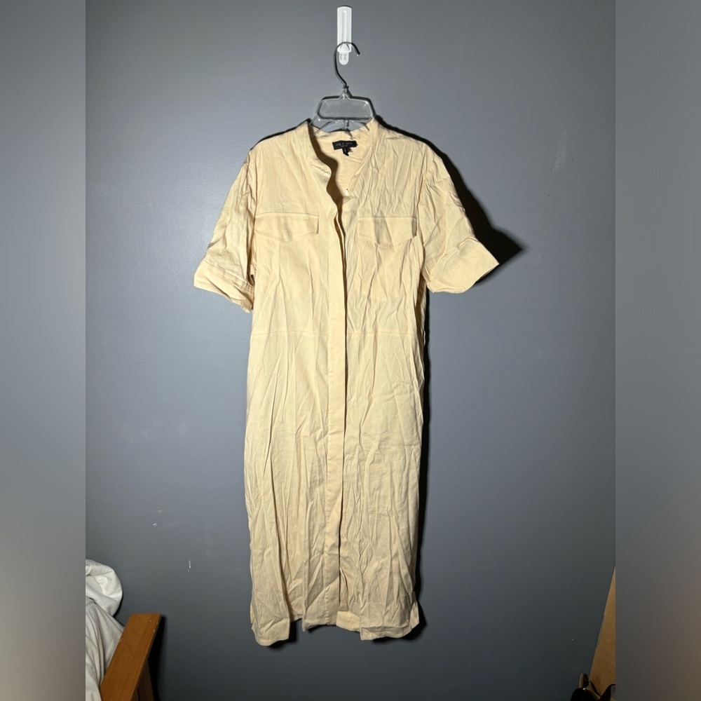 Rag & Bone Selma Linen Blend Midi Dress Size Medium - Picture 3 of 7